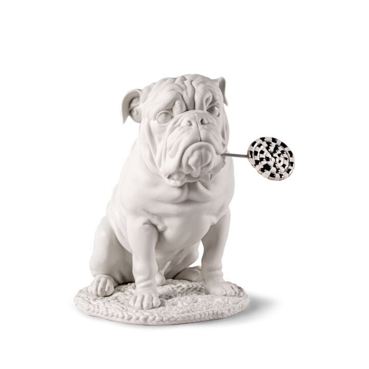 Bulldog With Lollipop Sculpture Re-Deco