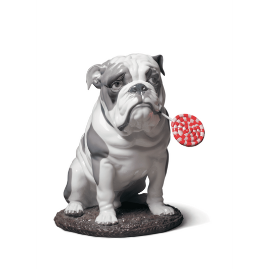 Bulldog With Lollipop Dog Figurine