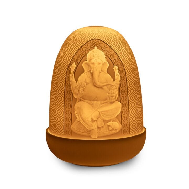 Lord Ganesha & Goddess Lakshmi Dome Table Lamp