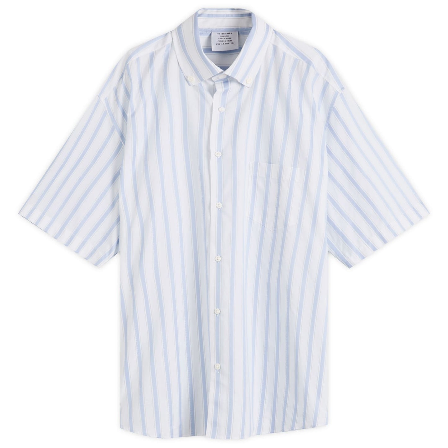 Vetements Pinstripe Short Sleeve Shirt