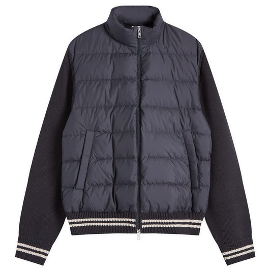 Down Cotton Knit Cardigan Jacket