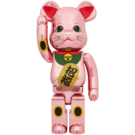 Medicom Be@Rbrick Manekineko Good Luck Peach Gold Plating