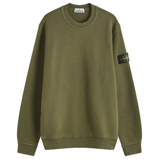 Diagonal Fleece Old Effect Crew Neck Sweatshirt