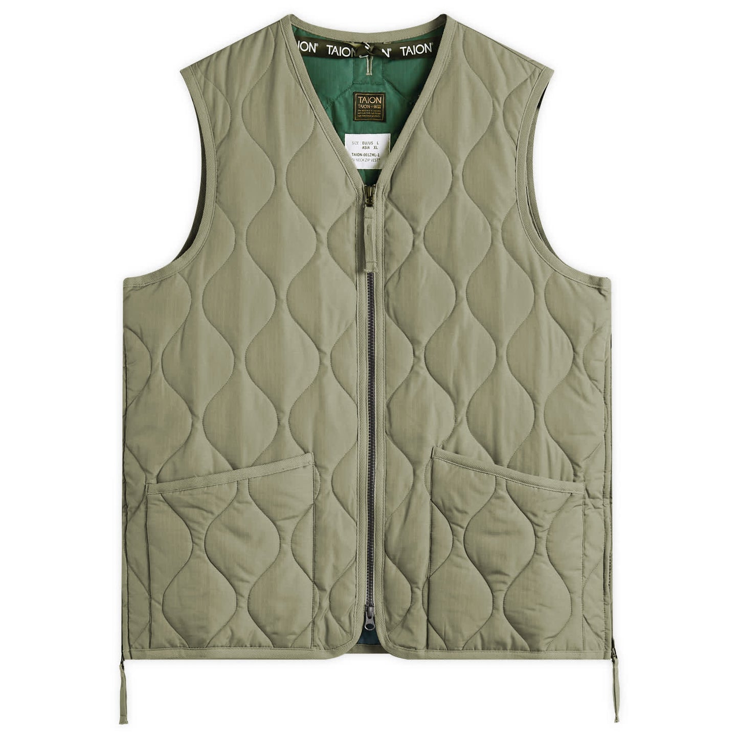 Military Zip V-Neck Down Vest