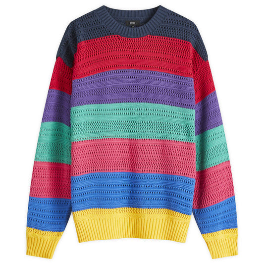 Multi Mesh Stripe Crew Jumper
