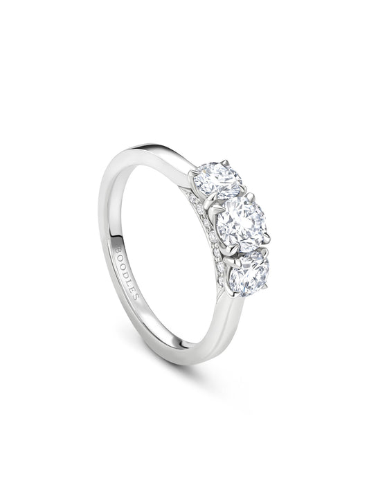 Trilogy Round Brilliant Diamond Ring