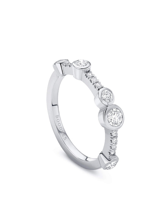 Waterfall Half-Hoop Diamond Ring