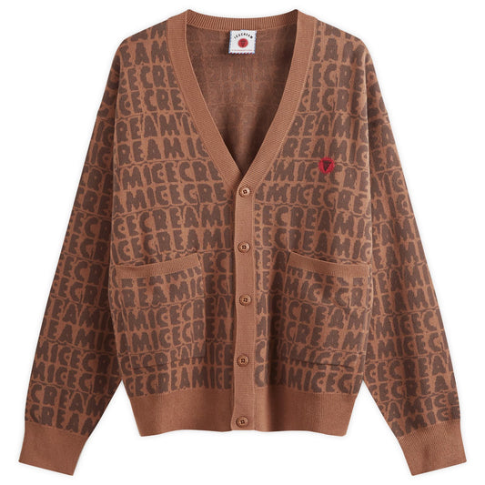 Icecream Text Print Knit Cardigan