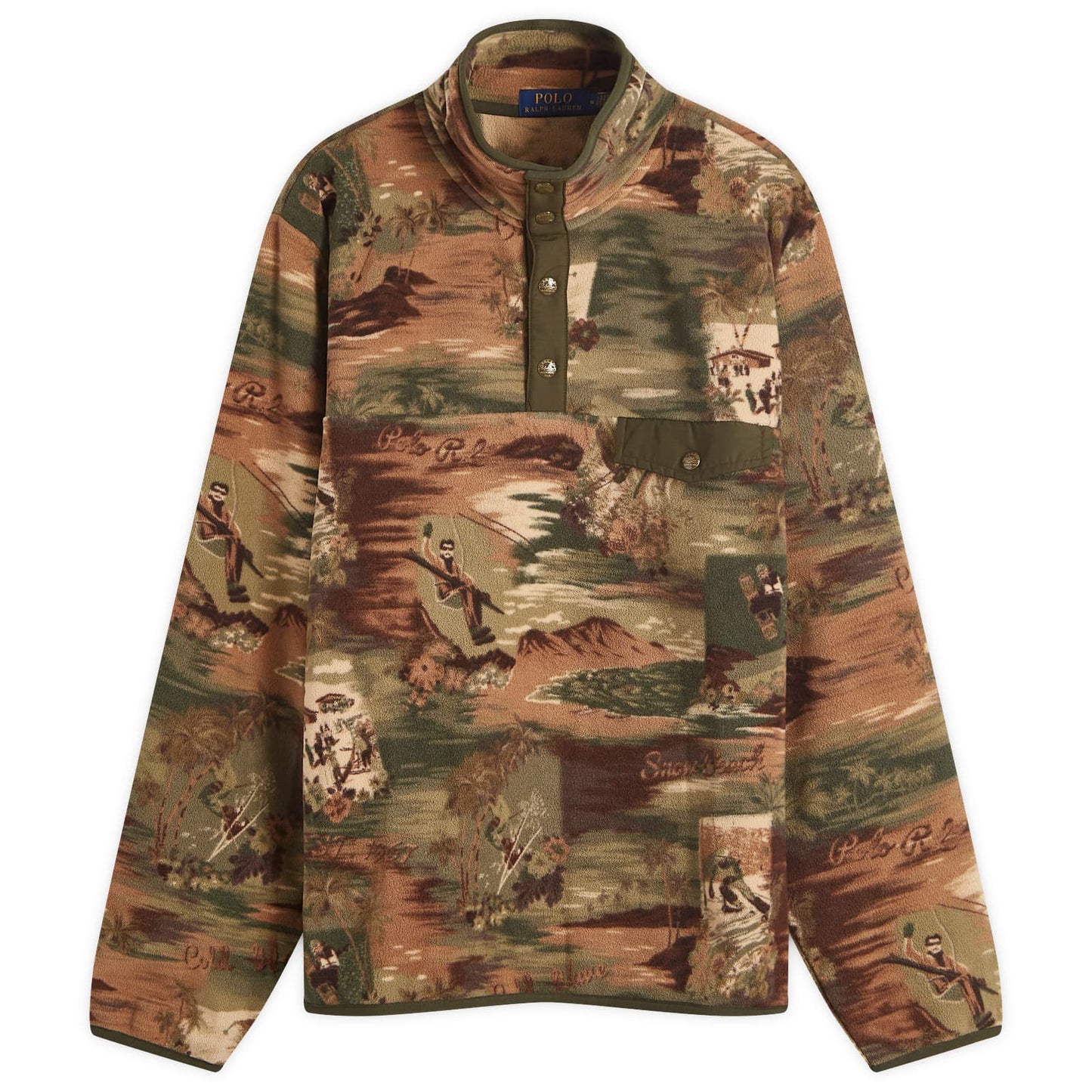 Ski Camo Fleece Pullover Jacket