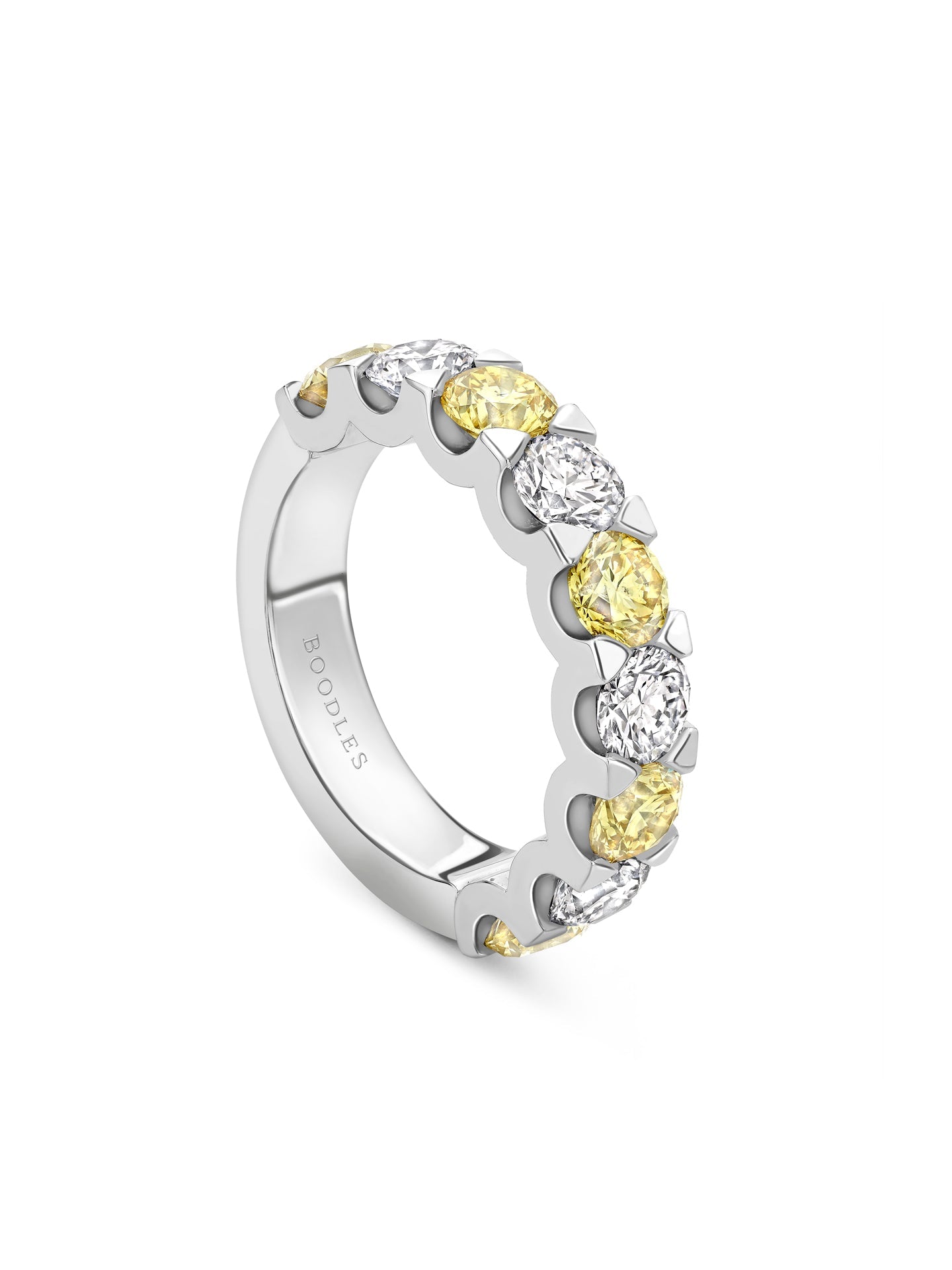 Classic Nine Stone Yellow Diamond Ring