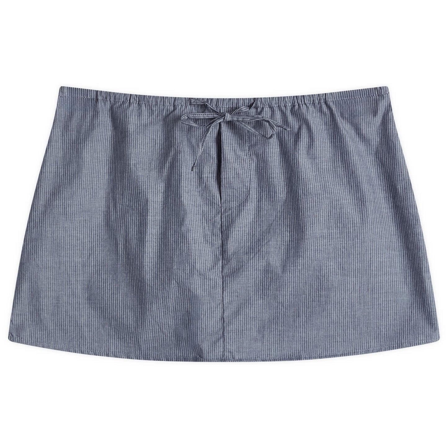 Blue Pinstripe Placket Skirt