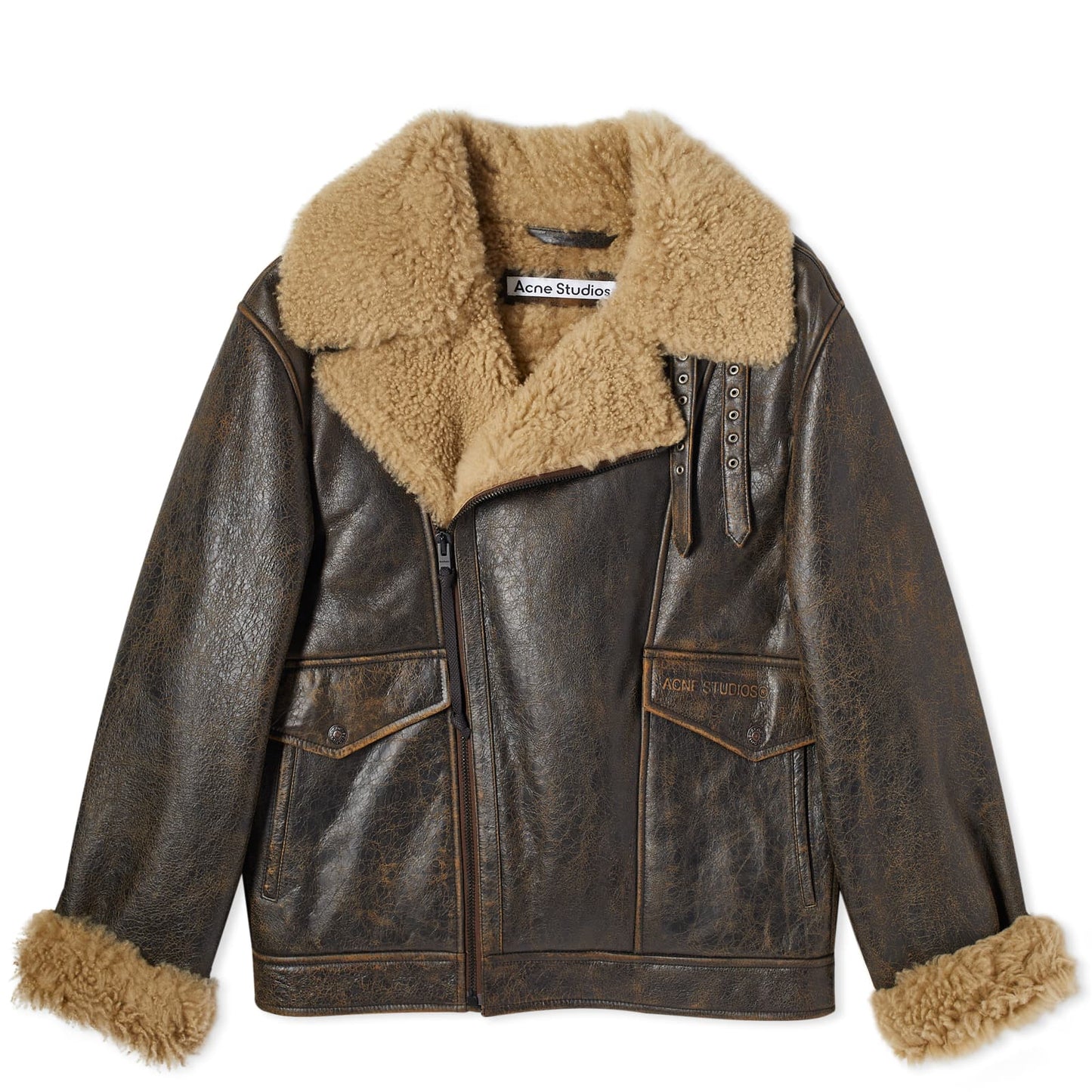 Liana Cracked Shearling Jacket