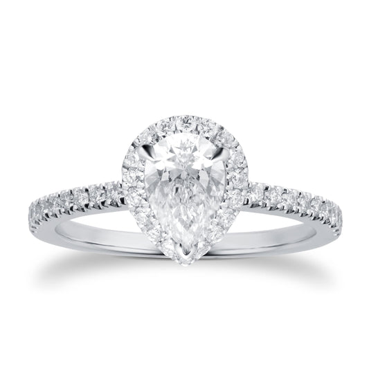 Platinum Amelia 0.90ct Pear Halo Ring