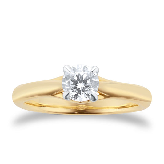 Yellow Gold Ena Harkness 0.50ct Solitaire Ring