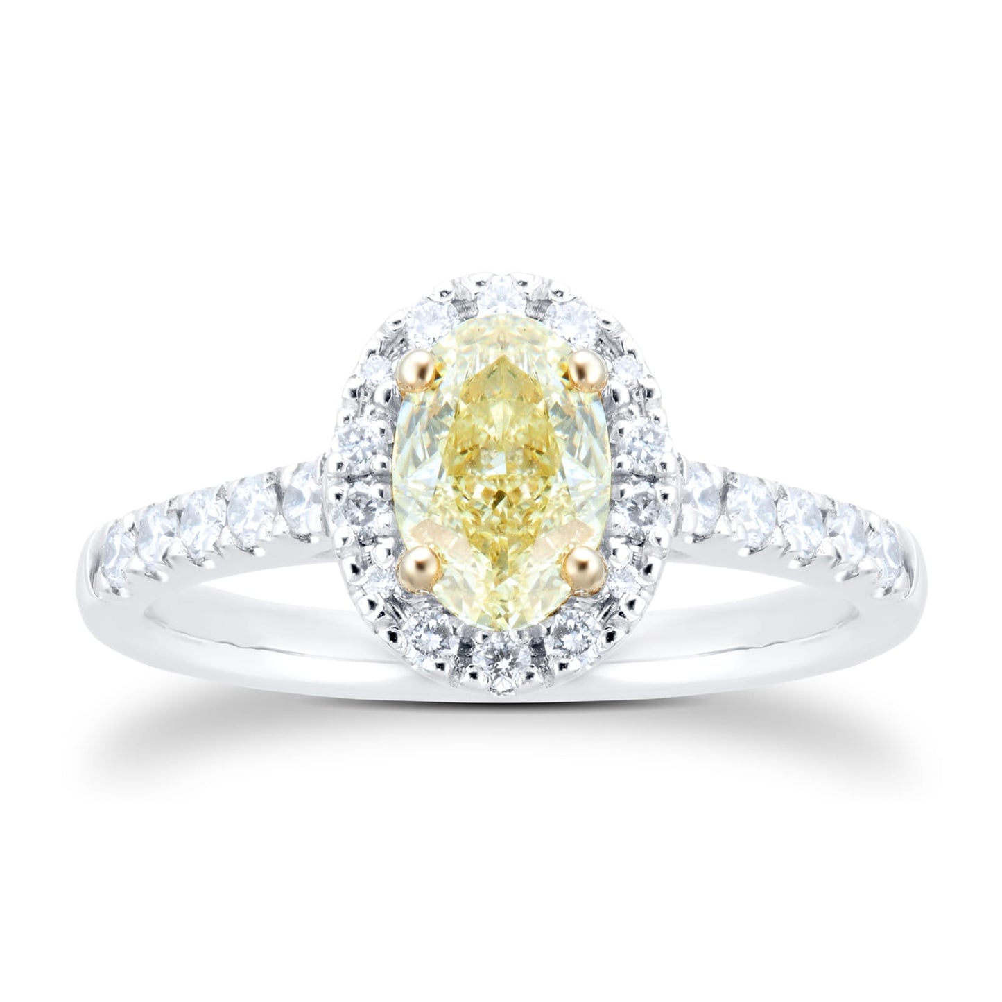 Platinum 1.29cttw Yellow Diamond Ring