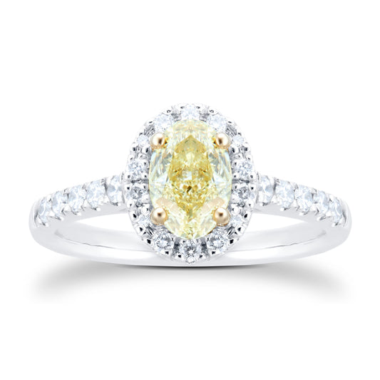 Platinum 1.29cttw Yellow Diamond Ring