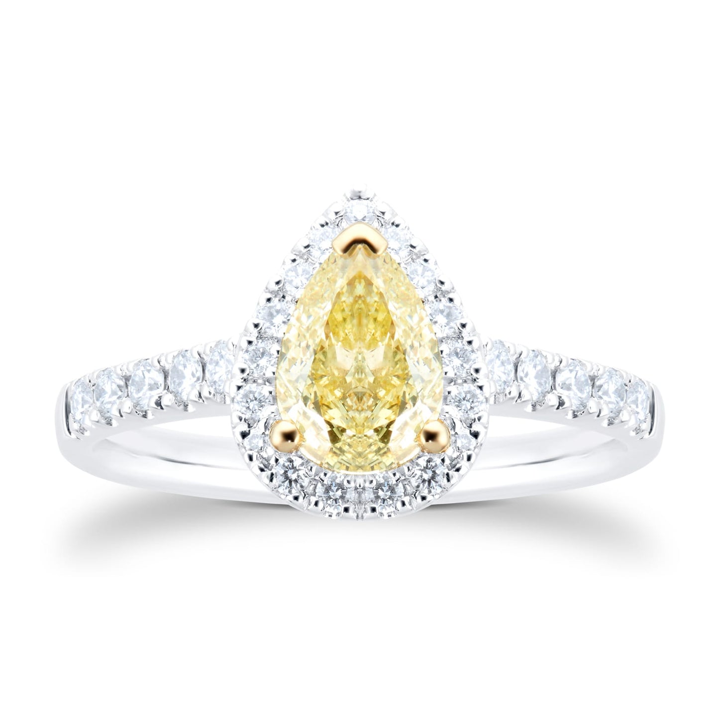 Platinum 1.32cttw Yellow Diamond Ring