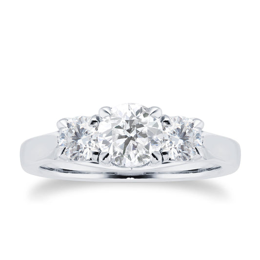 Platinum Ena Harkness 1.20cttw Three Stone Diamond Ring