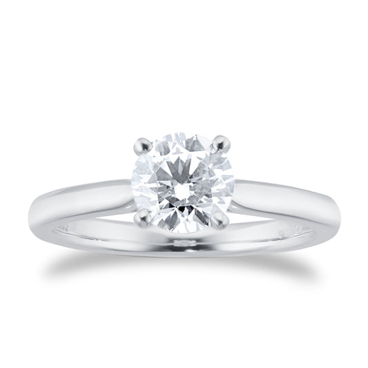 Platinum 1.00ct Diamond Round Solitaire Ring