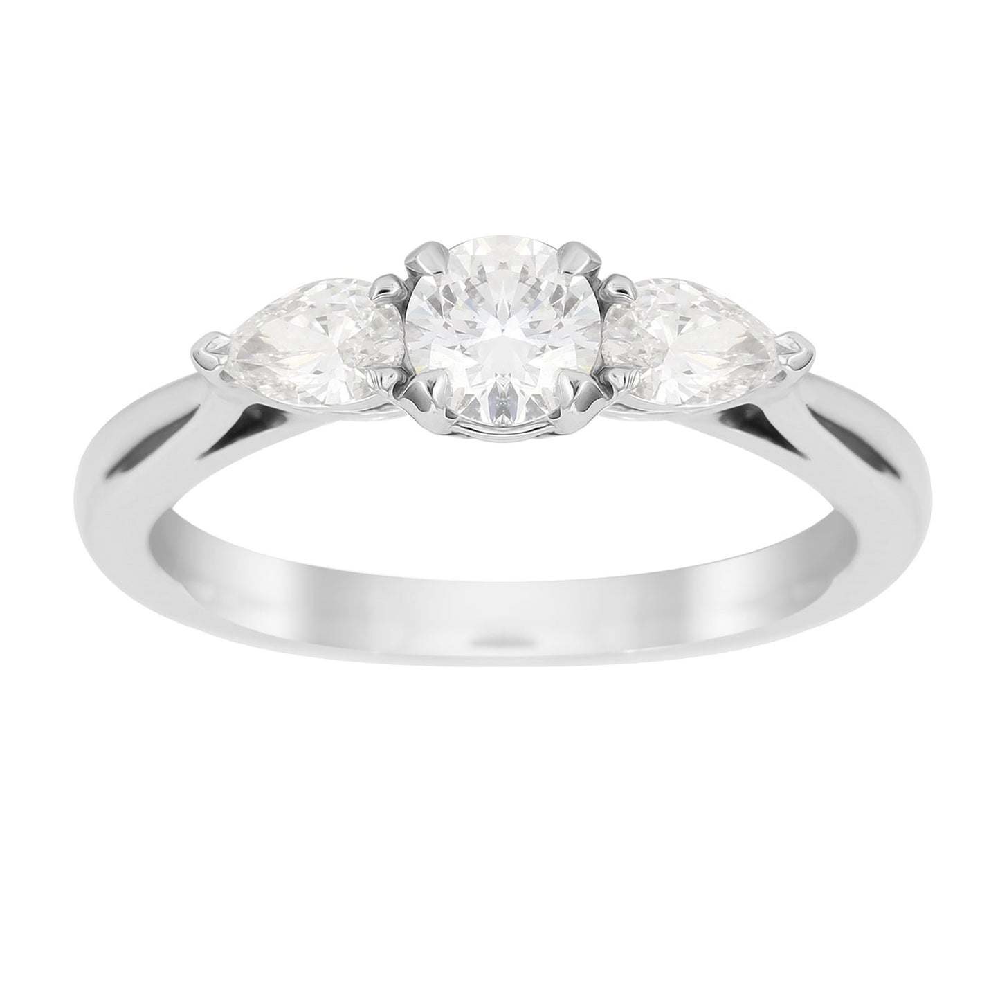 Belvedere Platinum 0.75cttw 3 Stone Ring