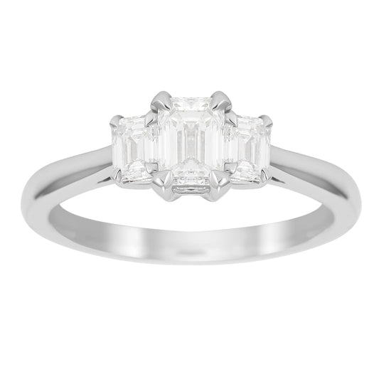 Belvedere Platinum 1.00cttw 3 Stone Ring