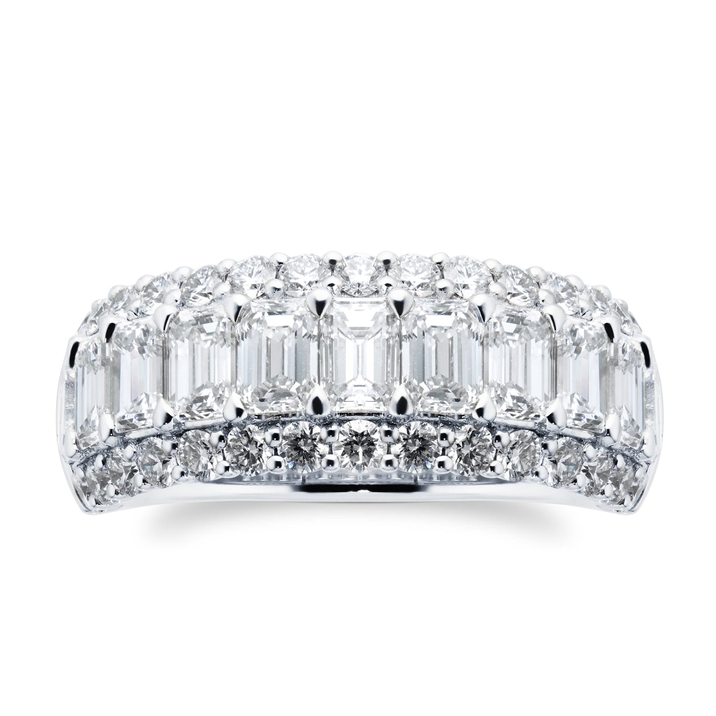 Platinum 3.58cttw Multi Row Diamond Ring