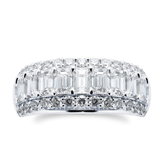 Platinum 3.58cttw Multi Row Diamond Ring