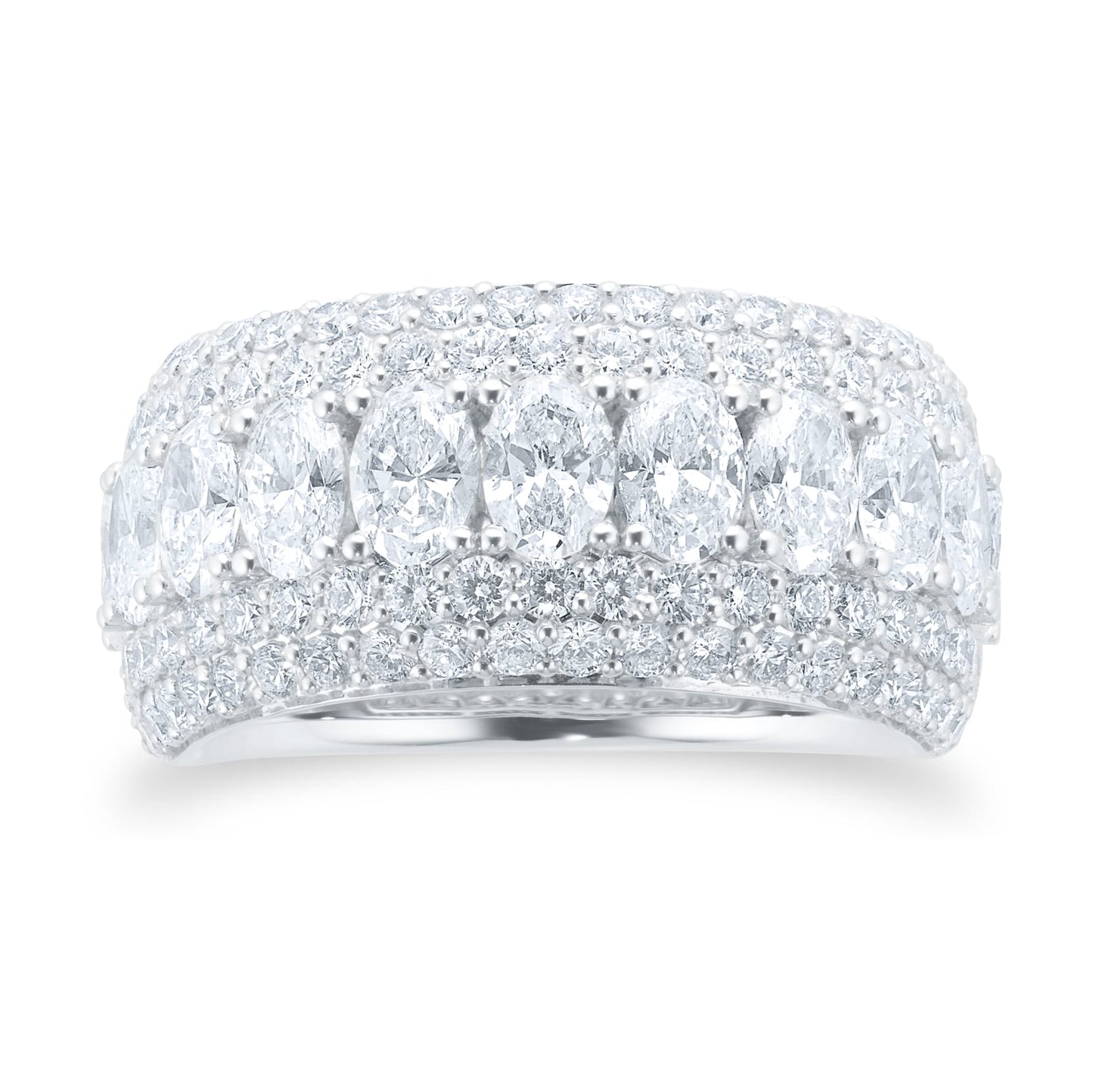 White Gold 3.28cttw Multi Row Diamond Ring