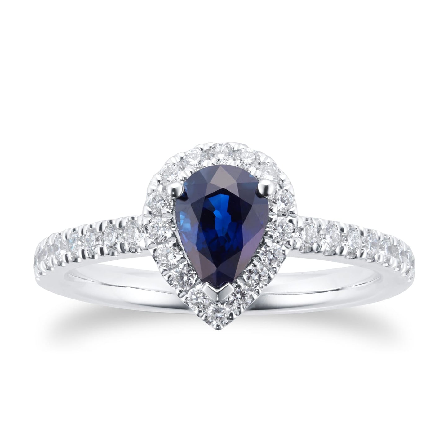 Amelia Platinum 1.00ct Sapphire & 0.36cttw Diamond Halo Ring