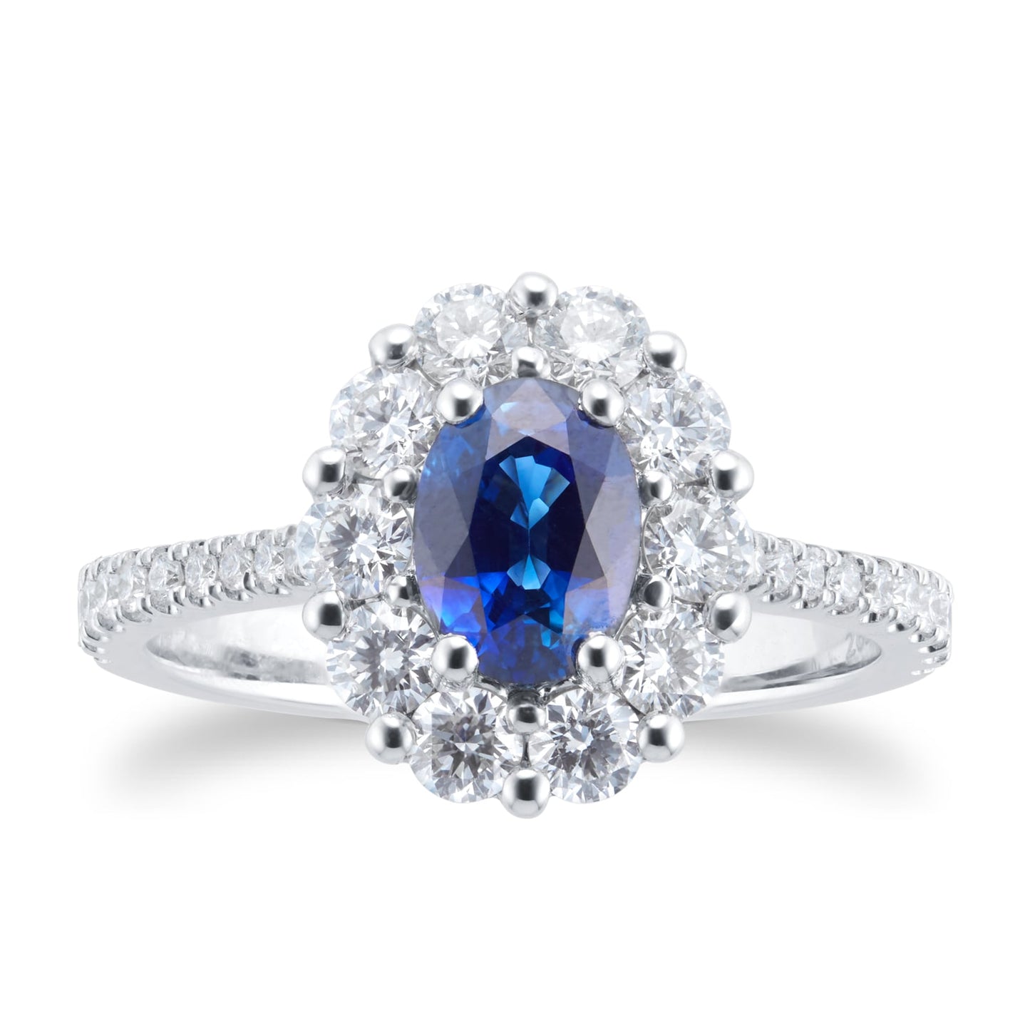 White Gold 0.82ct Diamond & 1.05ct Sapphire Ring