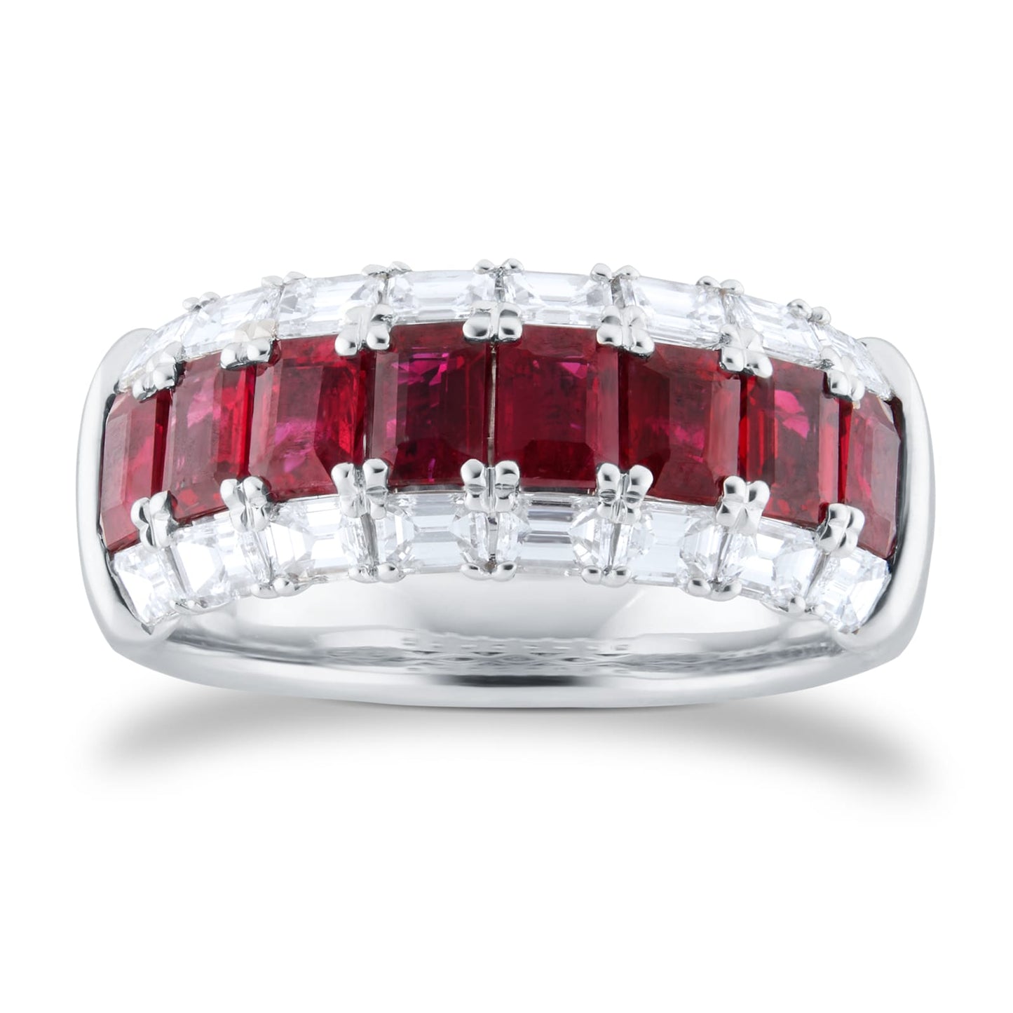 White Gold Ruby & 1.05cttw Diamond Ring