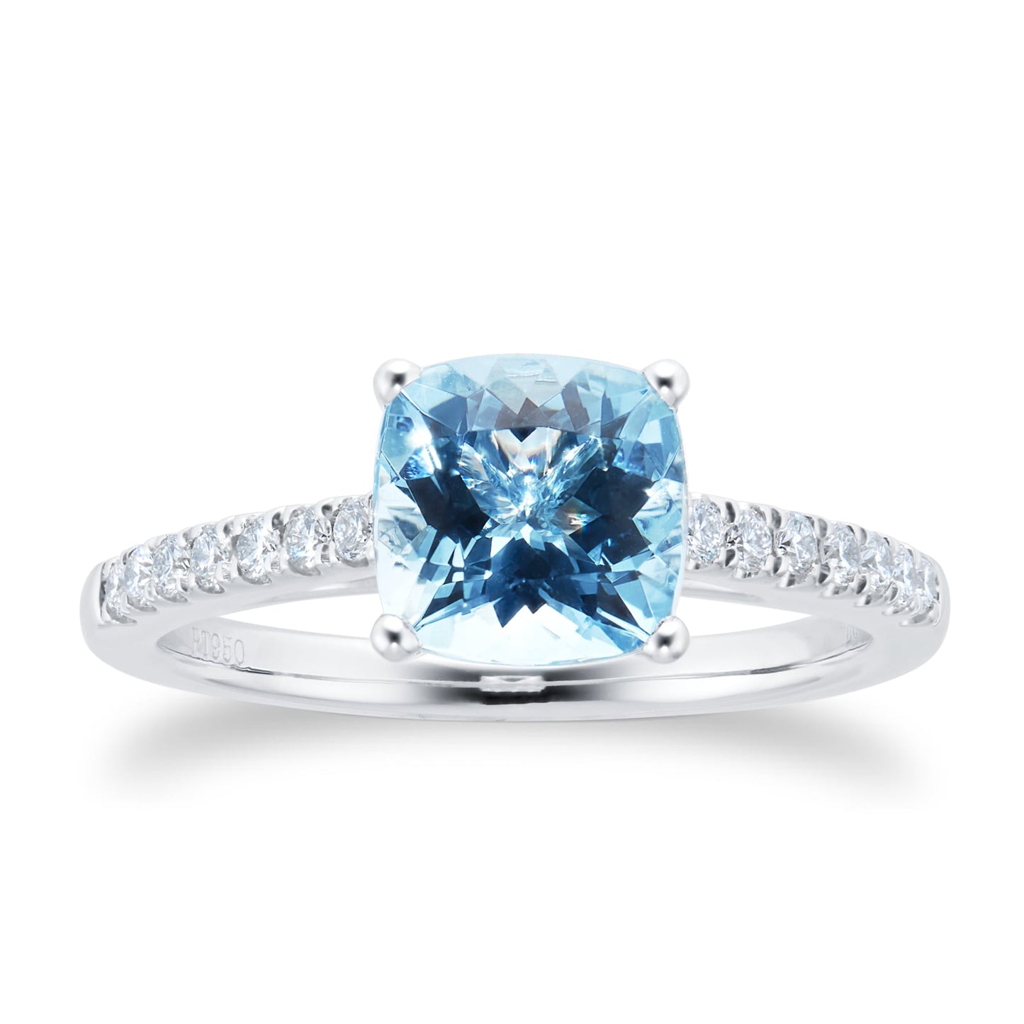 Renee Platinum Aquamarine & 0.20cttw Diamond Ring