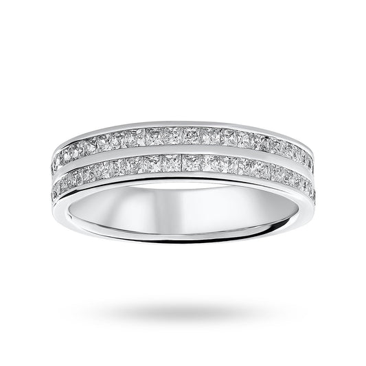 Platinum 0.75ct 2 Row Ring