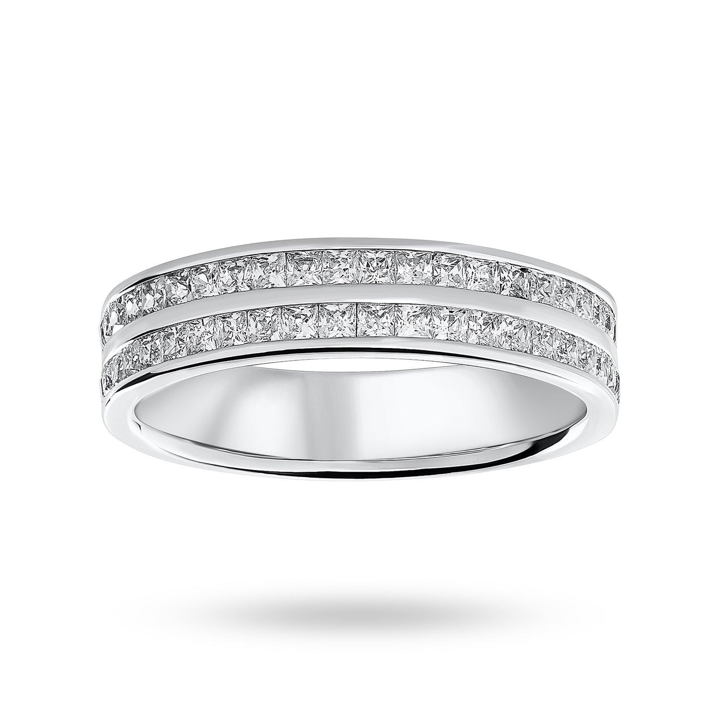 White Gold 0.75ct 2 Row Ring