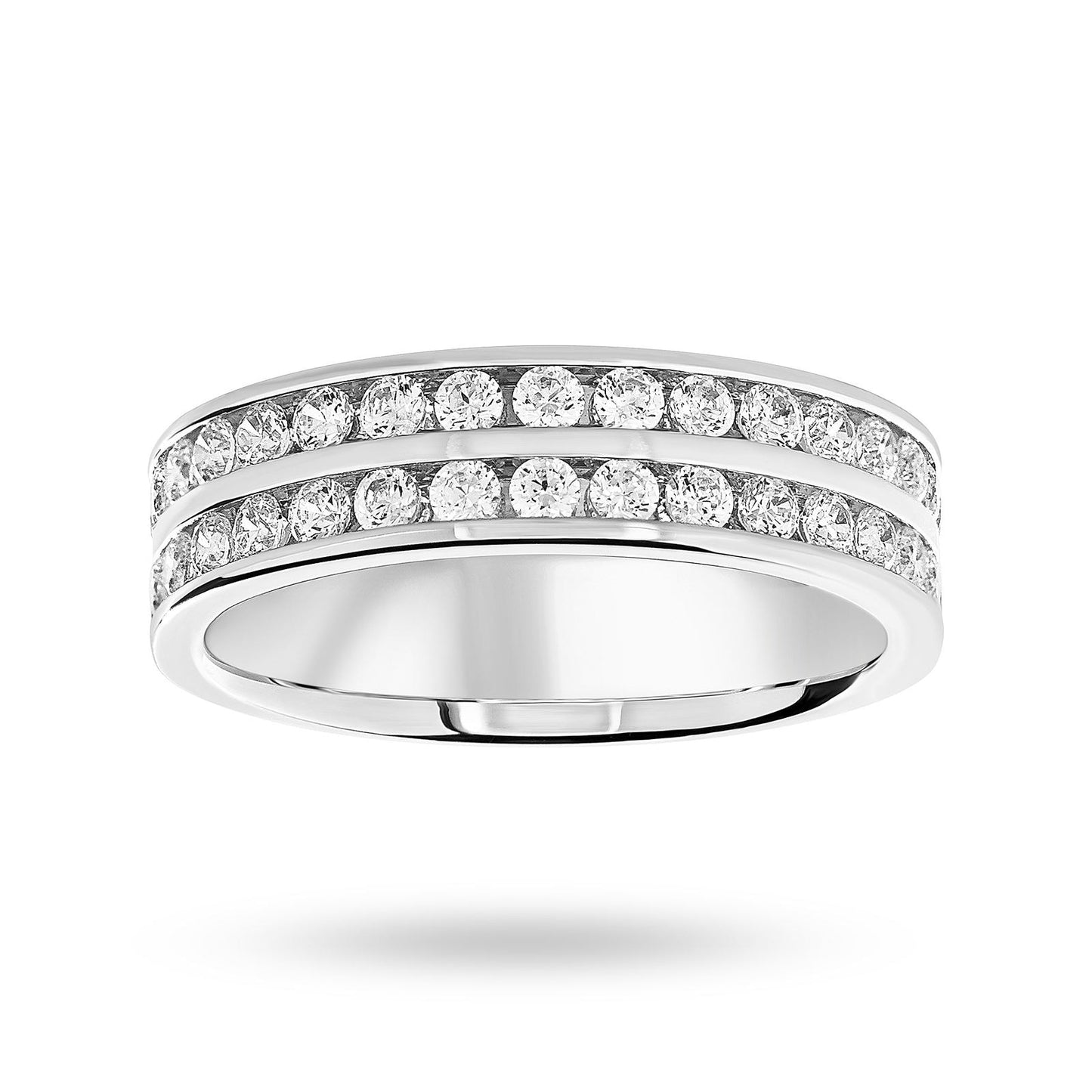 Platinum 0.75ct 2 Row Ring