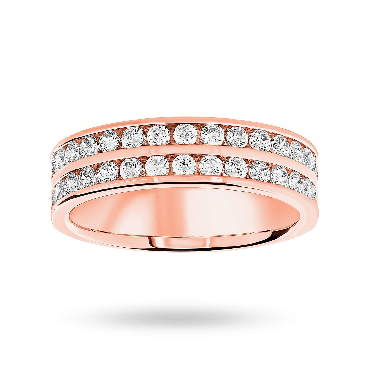 Rose Gold 0.75ct 2 Row Ring