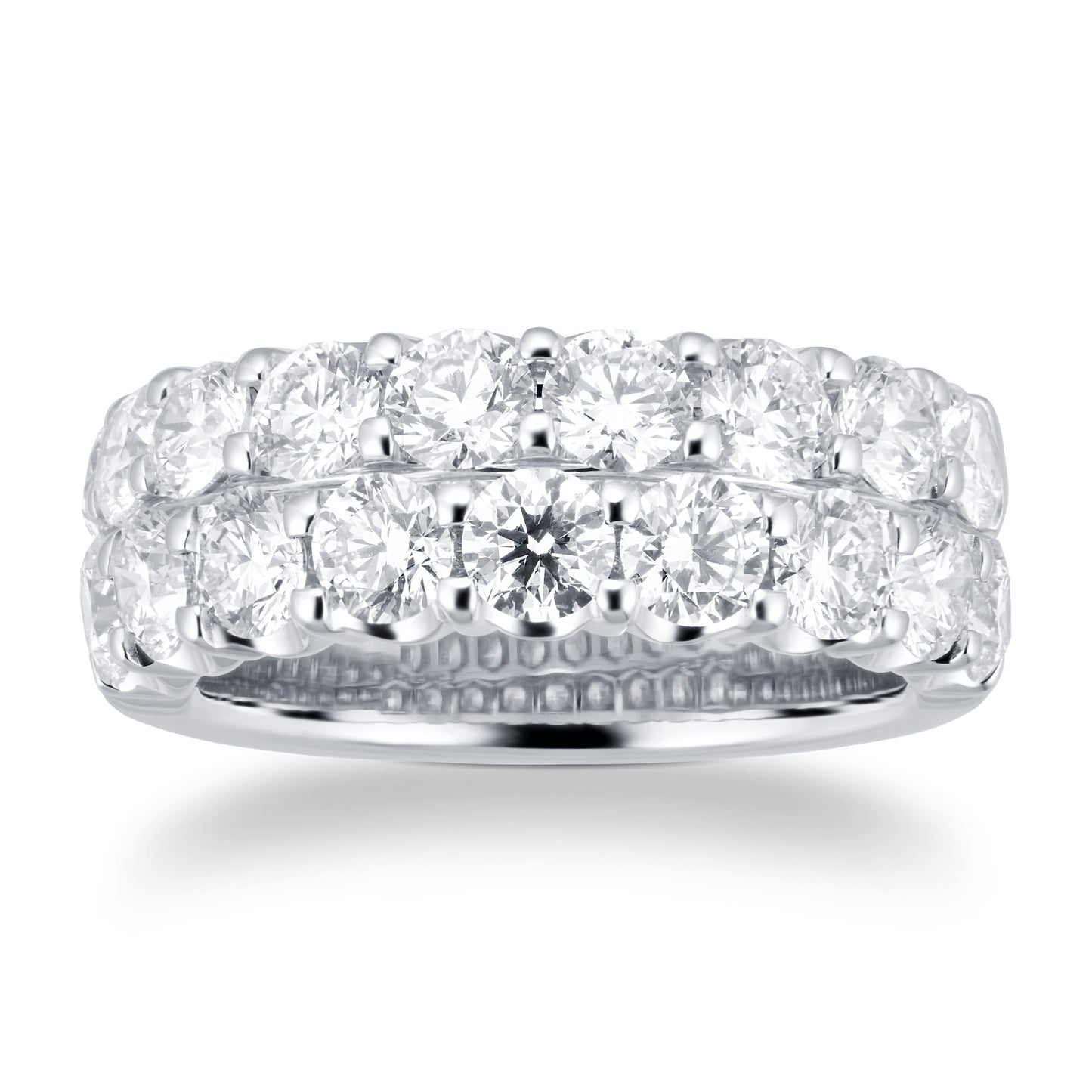 White Gold 3.60ct 2 Row Diamond Ring