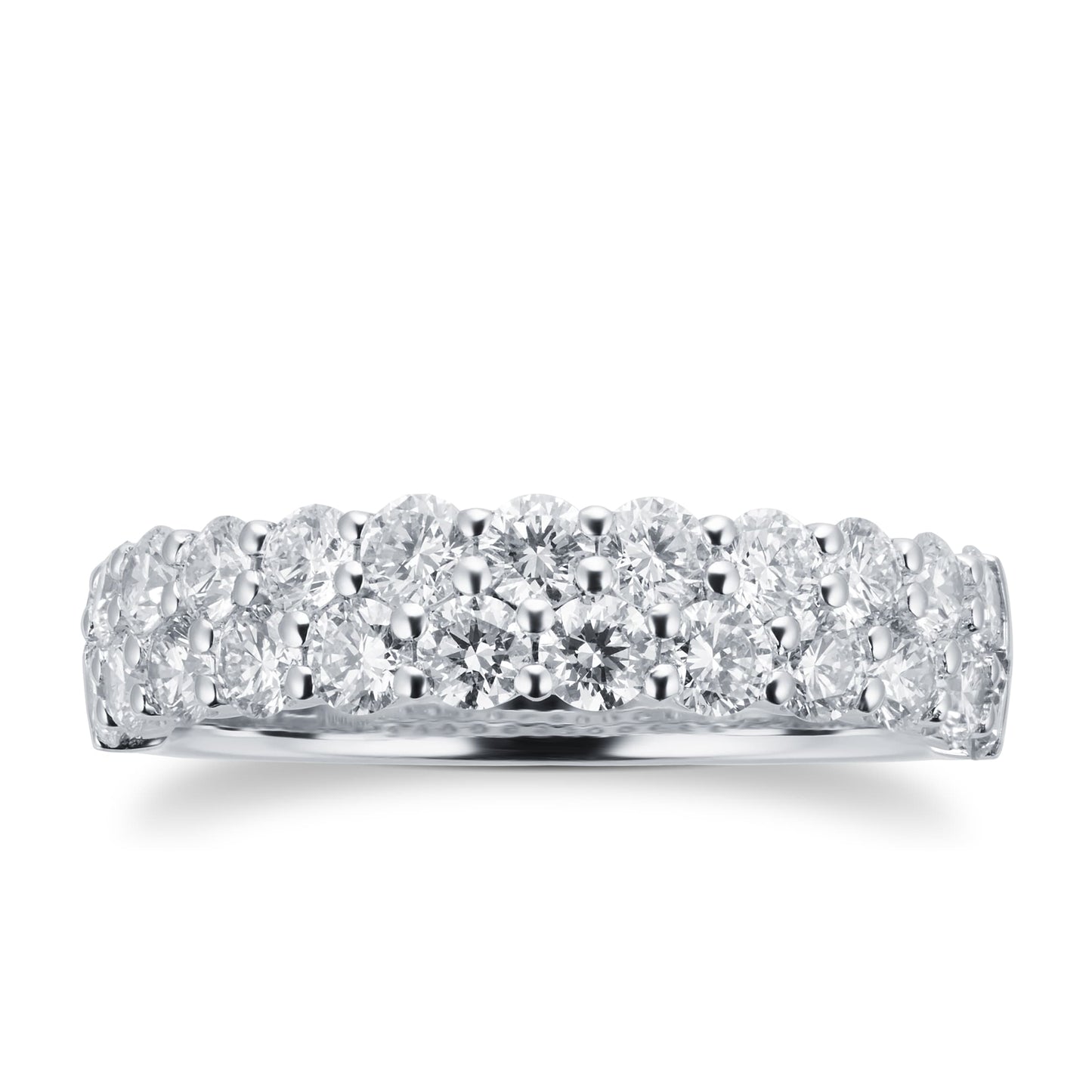 Platinum 1.40cttw Double Row Diamond Ring