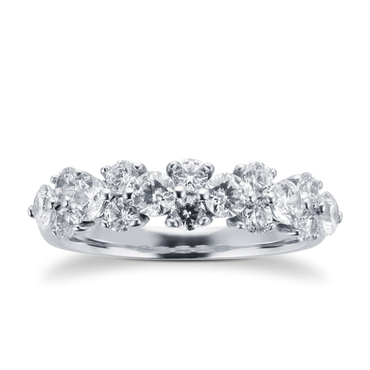 Platinum 1.00ct Flower Cluster Rings