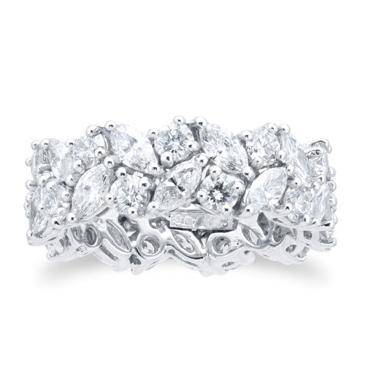 Platinum 4.40cttw Marquise and Diamond Ring