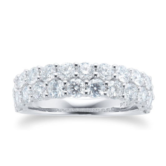 Platinum 2.00ct Double Row Diamond Ring