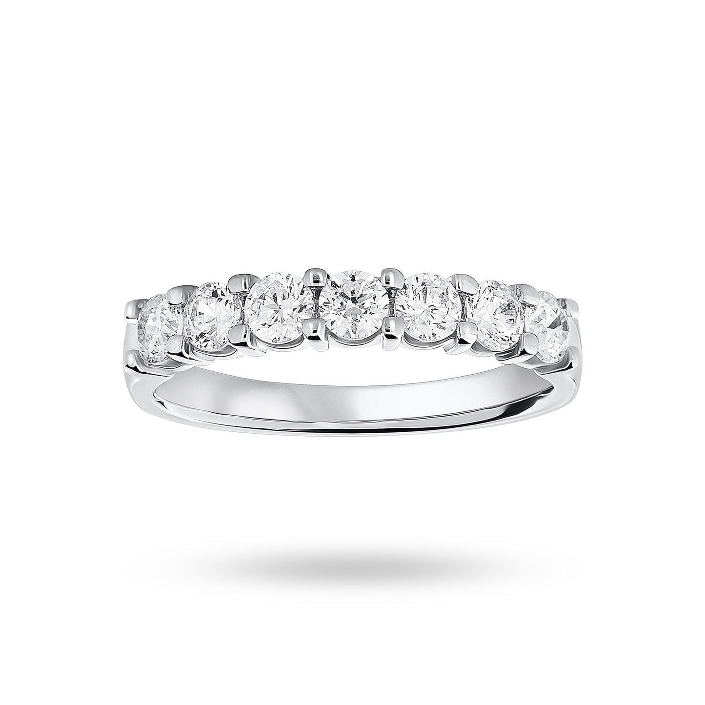 Platinum 0.75cttw Round Diamond 7 Stone Ring