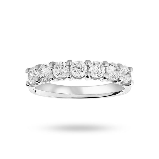 Platinum 1.00cttw Round Diamond 7 Stone Ring