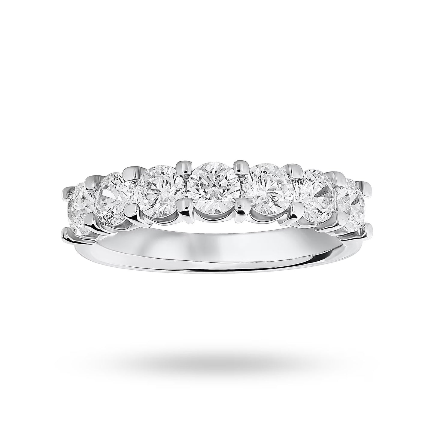 Platinum 1.30cttw Round Diamond 7 Stone Ring