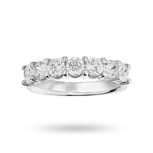 White Gold 1.30cttw Round Diamond 7 Stone Ring