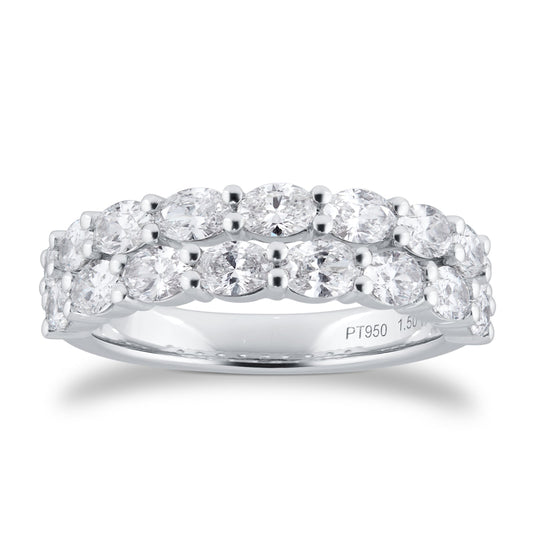 Platinum 1.50cttw Diamond Double Row Ring