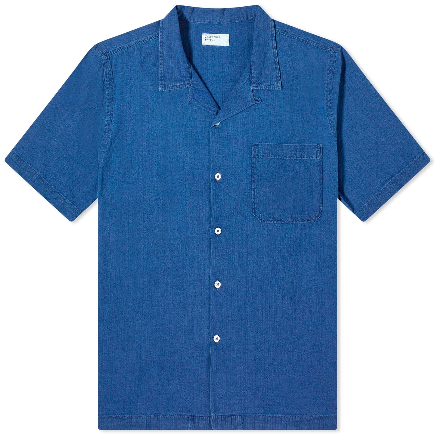 Universal Works Indigo Seersucker Road Shirt