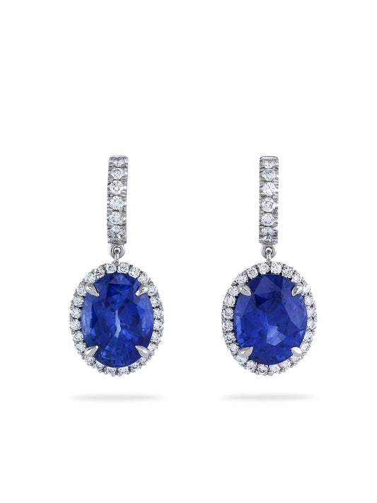 Vintage Oval Sapphire Earrings