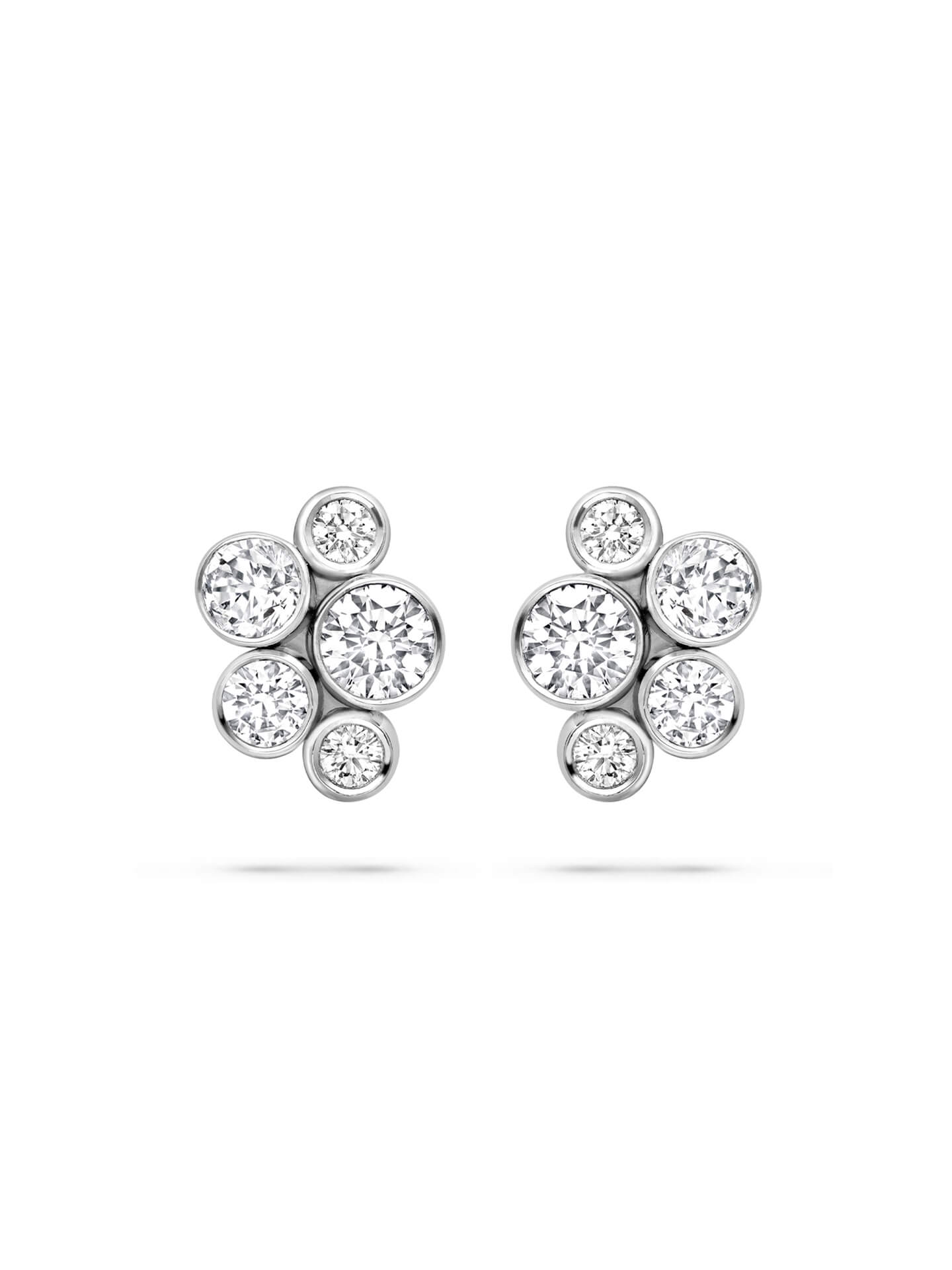 Raindance Cluster Diamond Stud Earrings