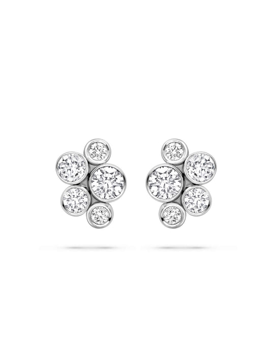 Raindance Cluster Diamond Stud Earrings